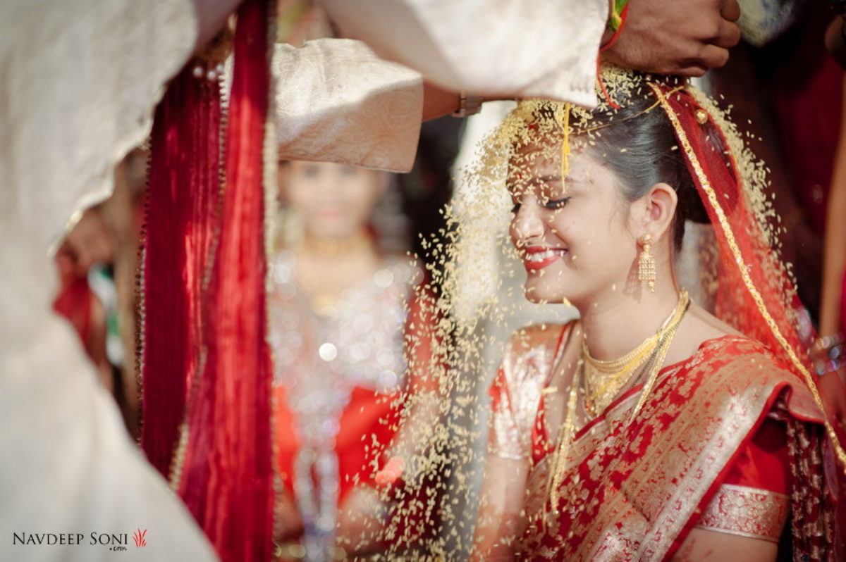 Beautiful Indian bride in traditional wedding dress and posing, Stock Photo,  Picture And Royalty Free Image. Pic. PNT-PIRF-20121217-JH2294 | agefotostock