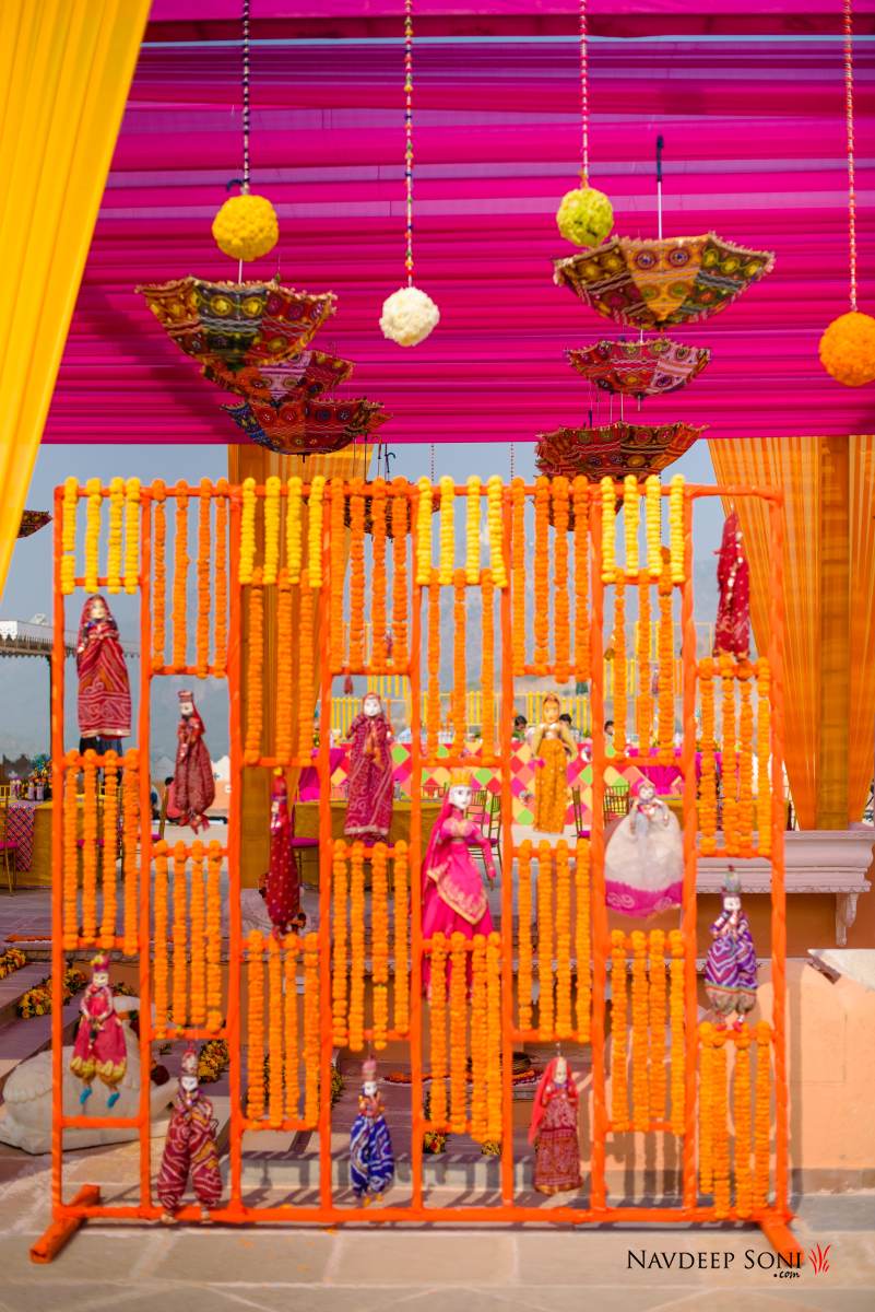 Rajasthani Puppets As Wedding Decor