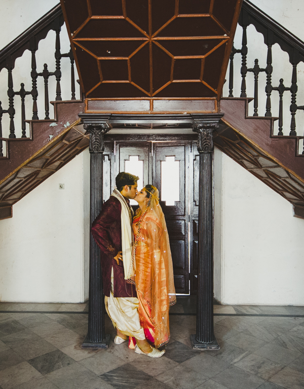 Newly Wed Couple in Hyderabad Kissing After The Wedding